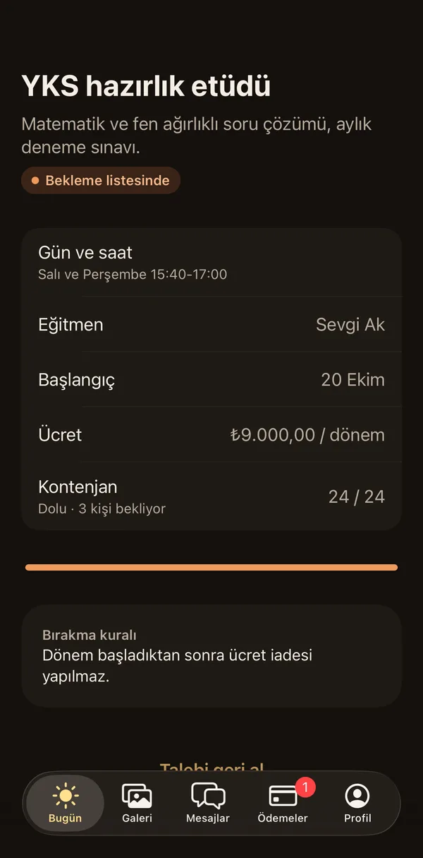 Petek Aile: Kurs ayrıntısı
