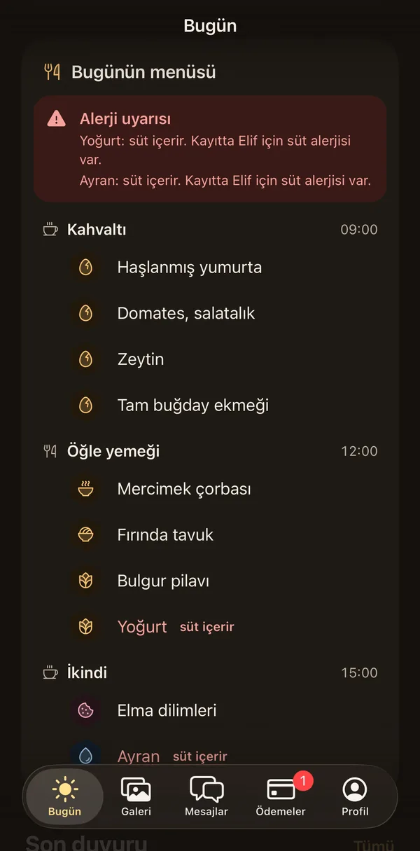 Petek Aile: Bugünün menüsü