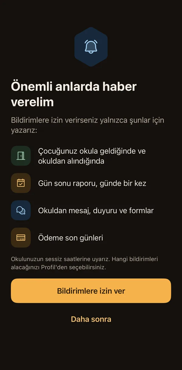 Petek Aile: Bildirim izni