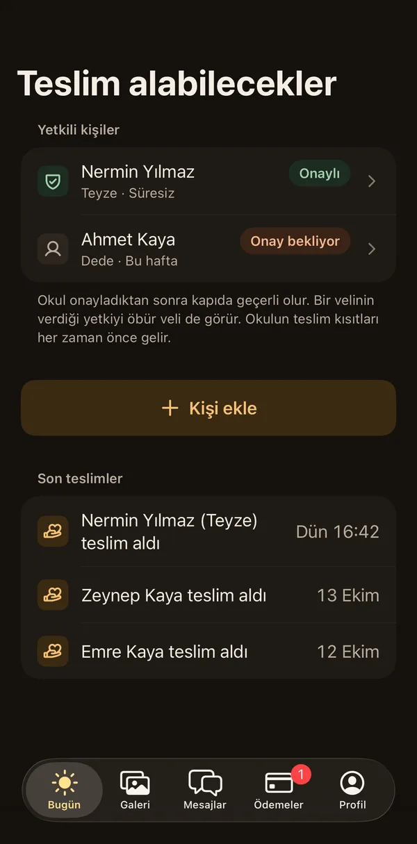 Petek Aile: Who may collect