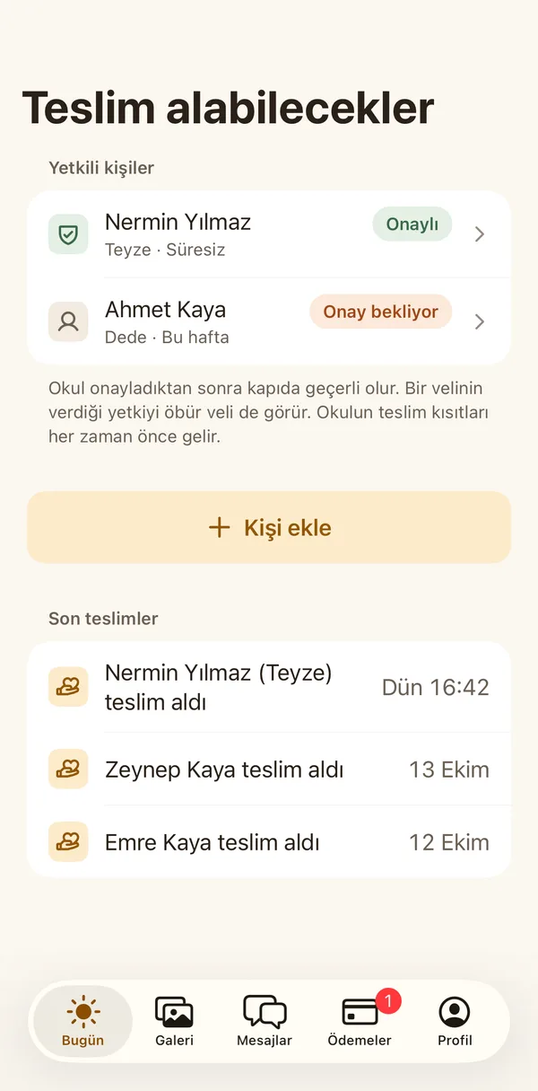 Petek Aile: Who may collect