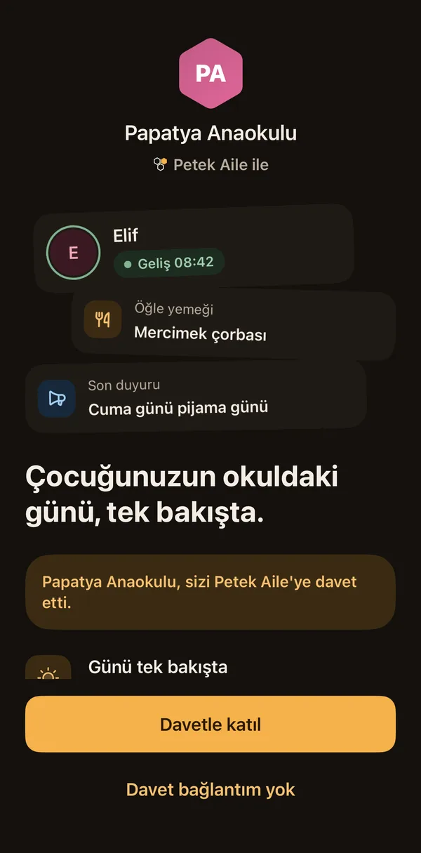 Petek Aile: The school's invitation