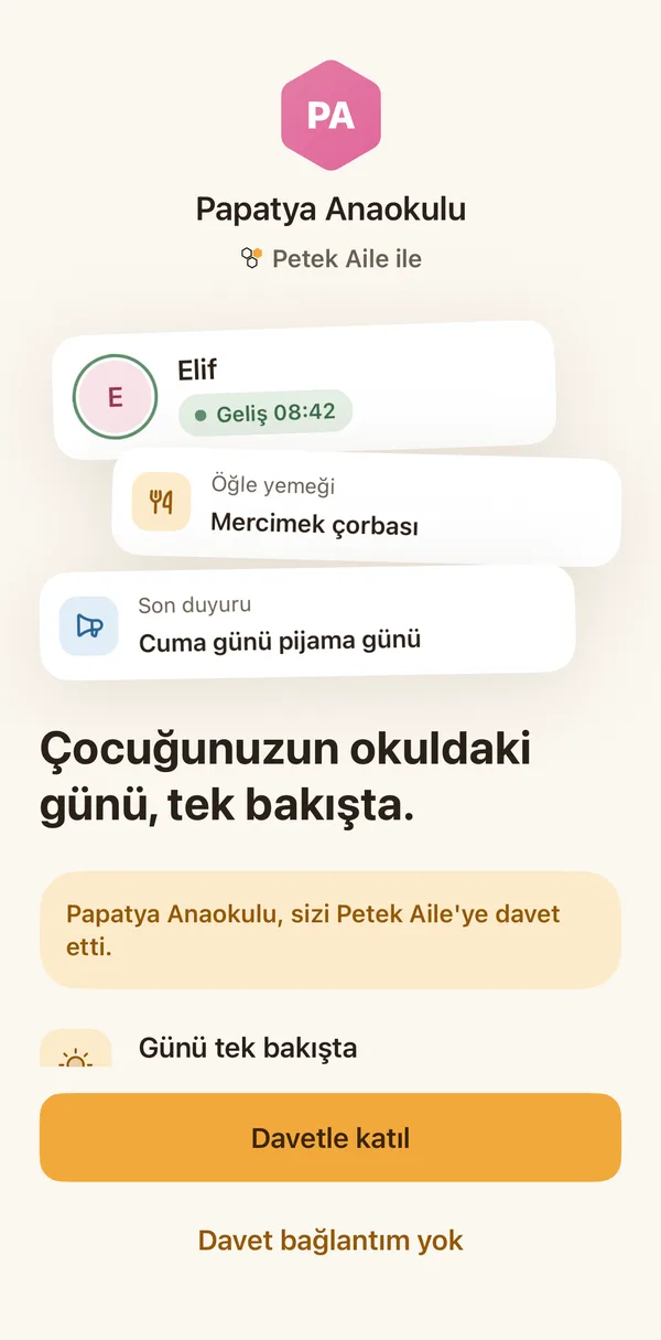 Petek Aile: The school's invitation